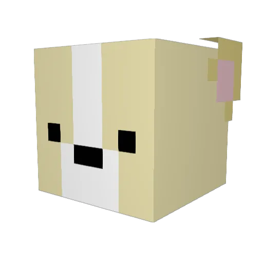 SuWuX Minecraft avatar head, 3D render
