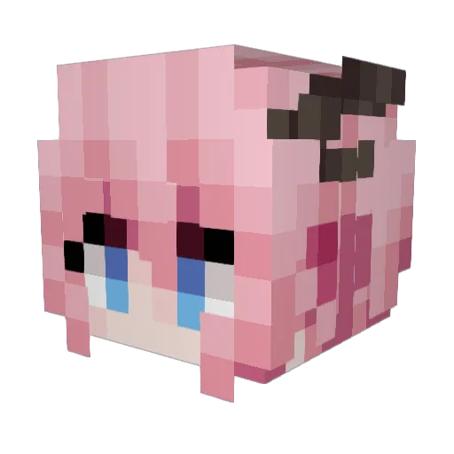 SuXuNeko Minecraft avatar head, 3D render