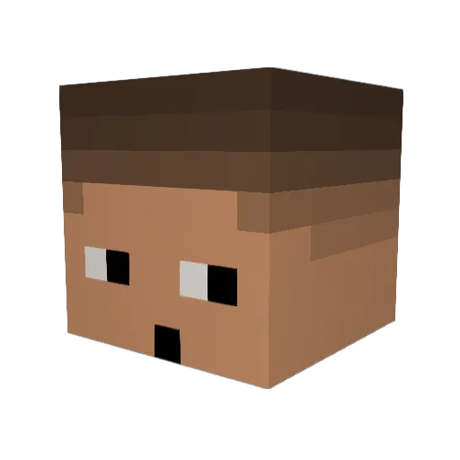Suavecitos Minecraft avatar head, 3D render