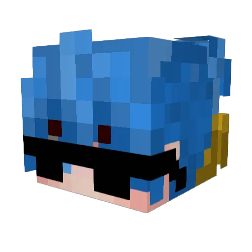 Sub1OO Minecraft avatar head, 3D render