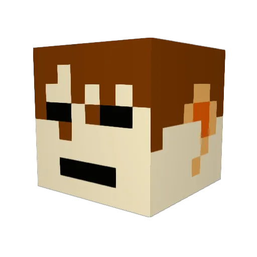 Sub2Foxy Minecraft avatar head, 3D render