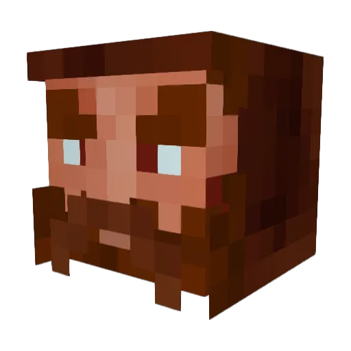 SubBacchus Minecraft avatar head, 3D render