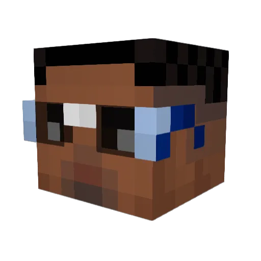 SubToBloxicity Minecraft avatar head, 3D render