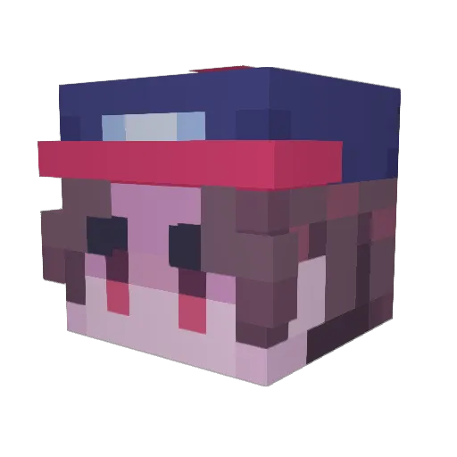 SubaTomo_ Minecraft avatar head, 3D render