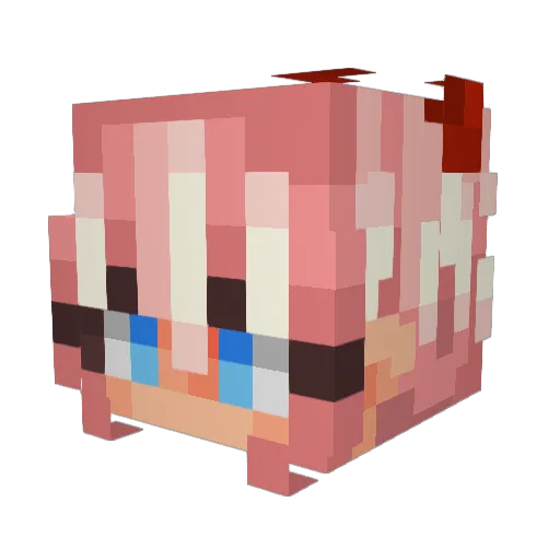 Subarashiiiiiiii Minecraft avatar head, 3D render