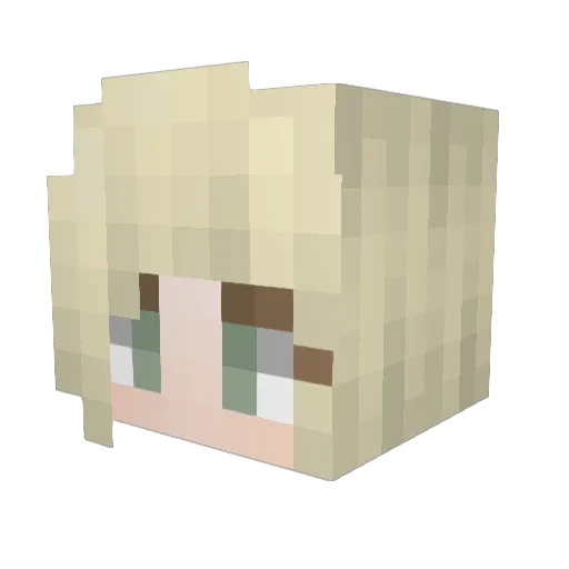 Subarempai Minecraft avatar head, 3D render