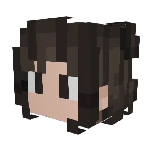 Subarusui Minecraft avatar head, 3D render