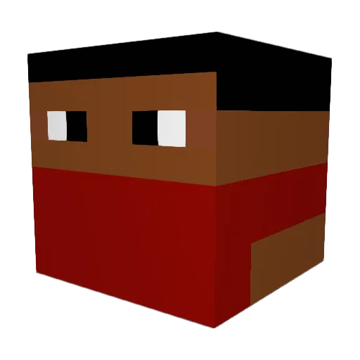 Sublimebus Minecraft avatar head, 3D render