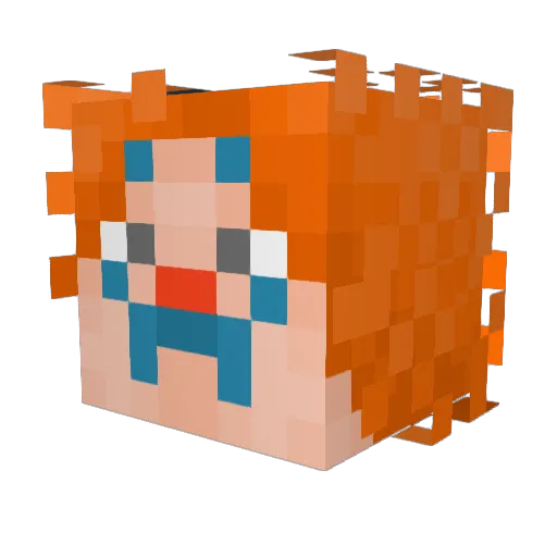 Subnitrate Minecraft avatar head, 3D render
