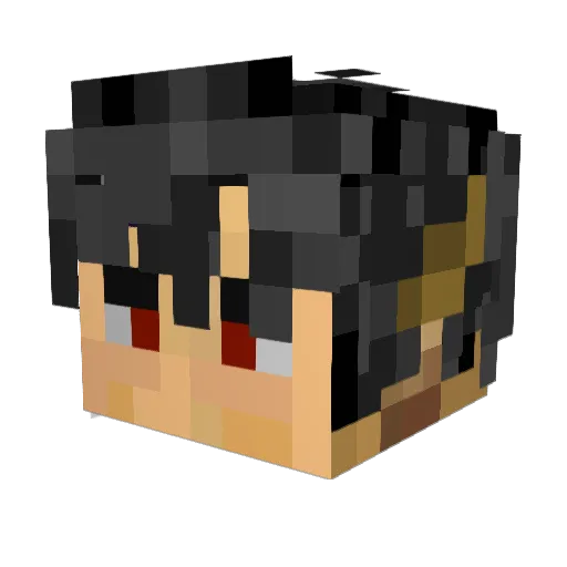 Subqru Minecraft avatar head, 3D render