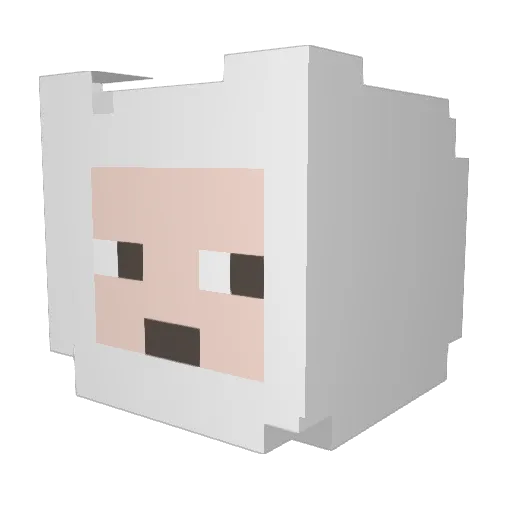 Subscribe2Gomi Minecraft avatar head, 3D render