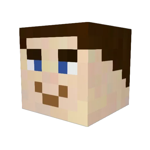 Substracted Minecraft avatar head, 3D render