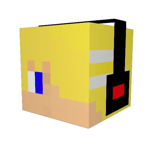 Subteck Minecraft avatar head, 3D render