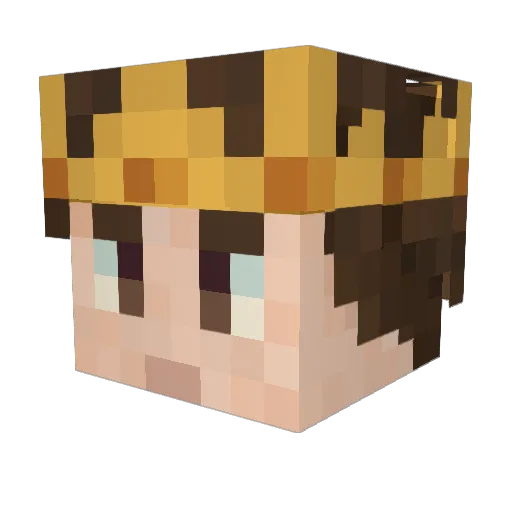Subtly Minecraft avatar head, 3D render