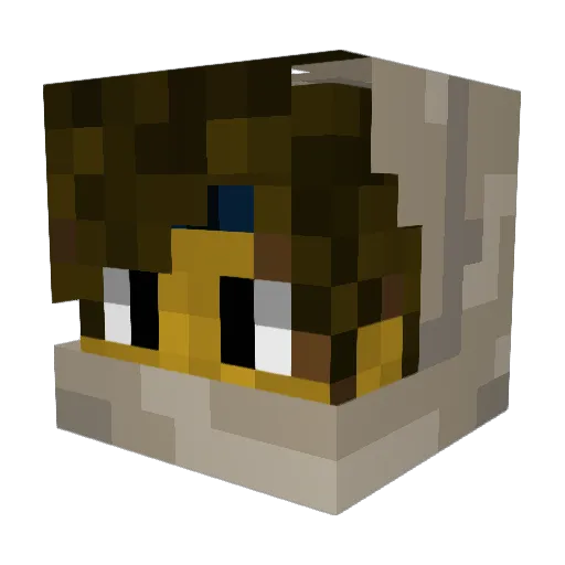 Subula Minecraft avatar head, 3D render