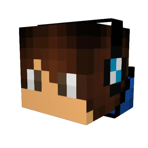 Subuu Minecraft avatar head, 3D render