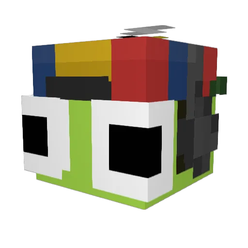 Sucax Minecraft avatar head, 3D render