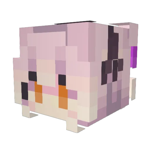 Succubunny Minecraft avatar head, 3D render