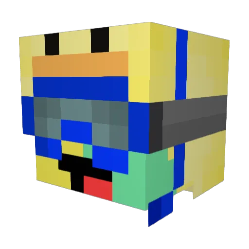 Suchfire Minecraft avatar head, 3D render
