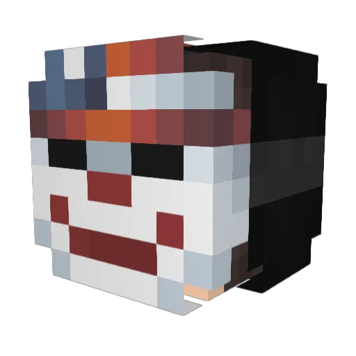 Suchtboulette Minecraft avatar head, 3D render