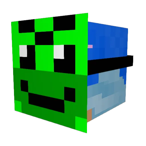 Sucorn Minecraft avatar head, 3D render