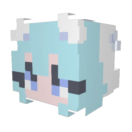 Sudachii Minecraft avatar head, 3D render