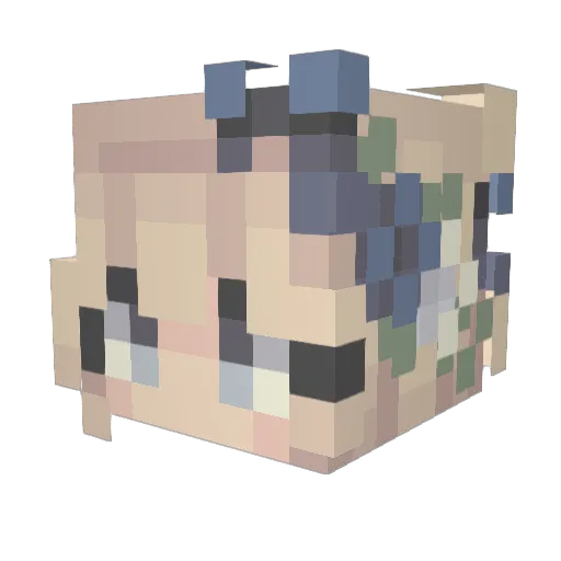 Sudechu Minecraft avatar head, 3D render
