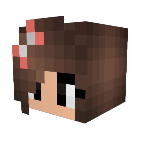 Sue77 Minecraft avatar head, 3D render