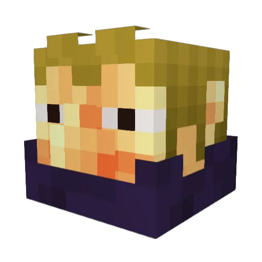 SuedeBoots Minecraft avatar head, 3D render