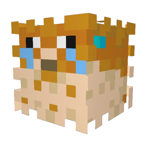 SufferFish Minecraft avatar head, 3D render