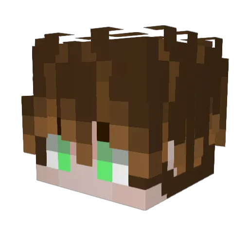 Suffixlpop Minecraft avatar head, 3D render