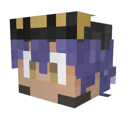 Sufi01chan Minecraft avatar head, 3D render