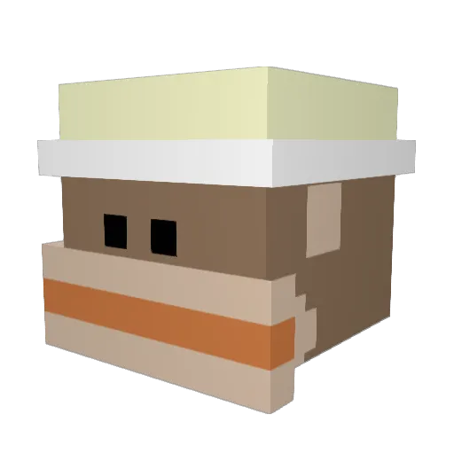 Sufixes Minecraft avatar head, 3D render