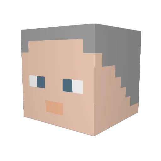 SugArne Minecraft avatar head, 3D render