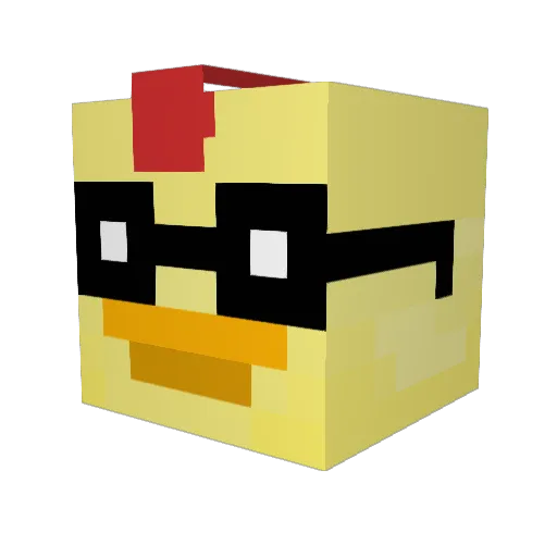 Suga_happy Minecraft avatar head, 3D render