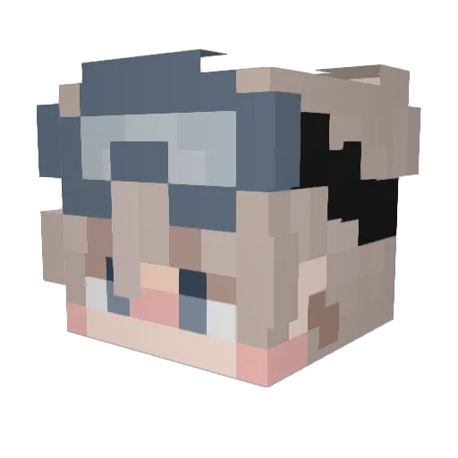 Sugaer Minecraft avatar head, 3D render