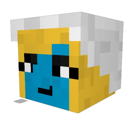 SugarMaxx Minecraft avatar head, 3D render