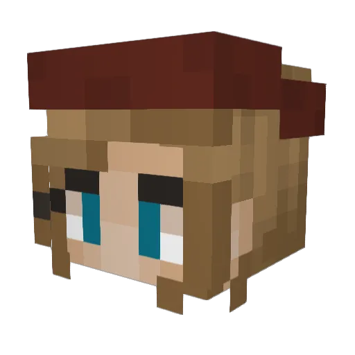 SugarPlumz Minecraft avatar head, 3D render