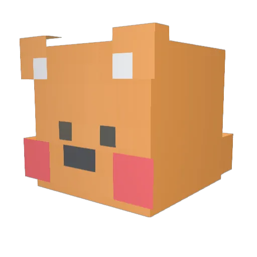 SugarPouder Minecraft avatar head, 3D render