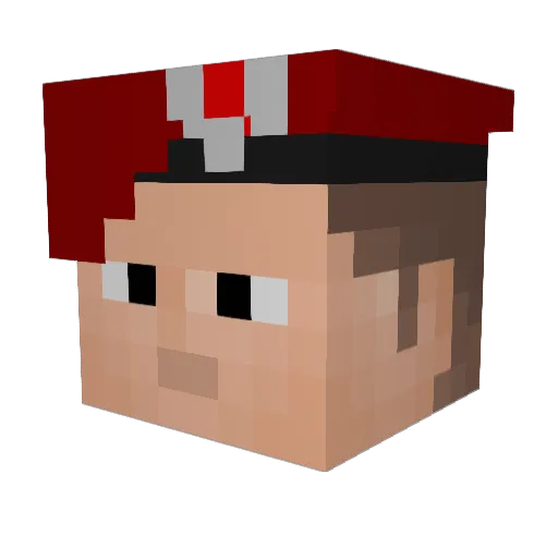 SugarRNJ Minecraft avatar head, 3D render