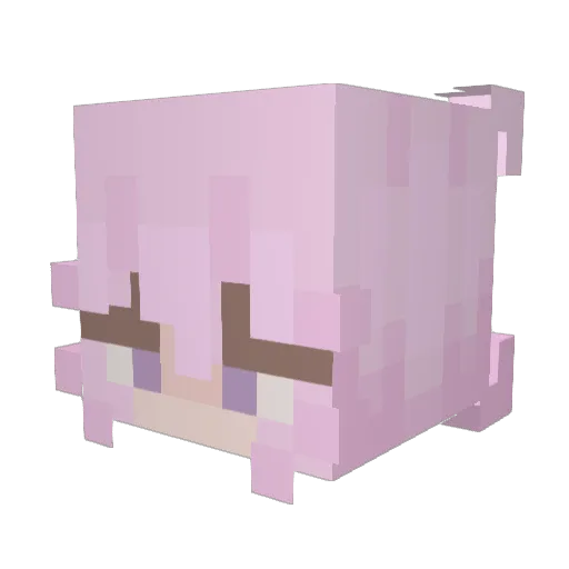 SugarShiri Minecraft avatar head, 3D render