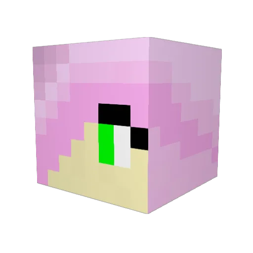 Sugarsweetla Minecraft avatar head, 3D render