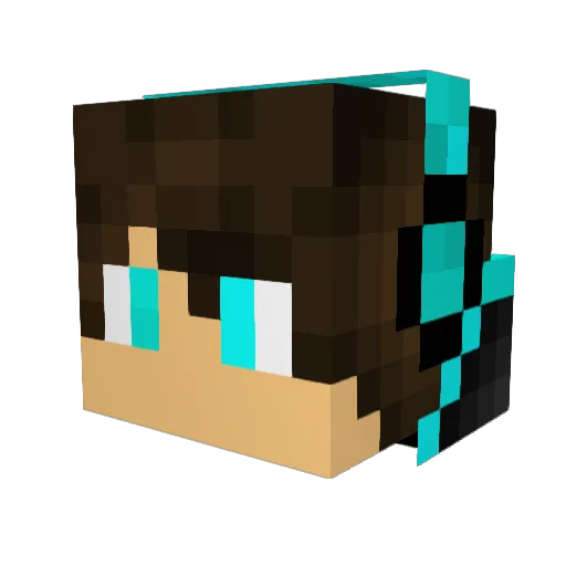 Sugarsword Minecraft avatar head, 3D render