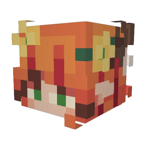 Sugarunes Minecraft avatar head, 3D render