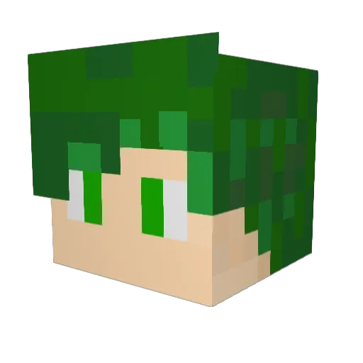SugaryFox Minecraft avatar head, 3D render