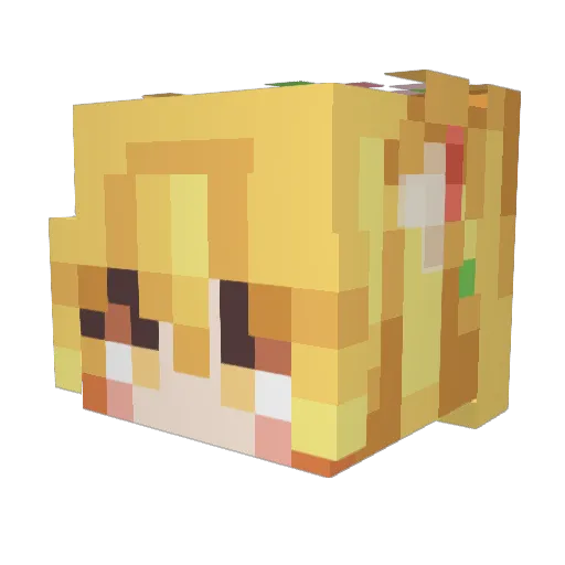 SugoiSil Minecraft avatar head, 3D render