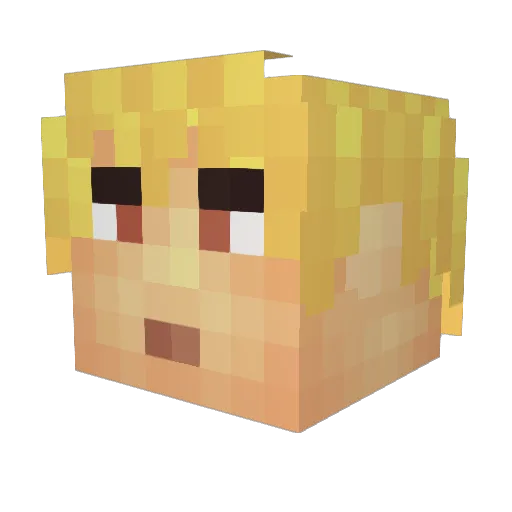 Sugosugiru Minecraft avatar head, 3D render