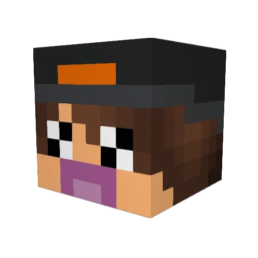 SugzaLIVE Minecraft avatar head, 3D render