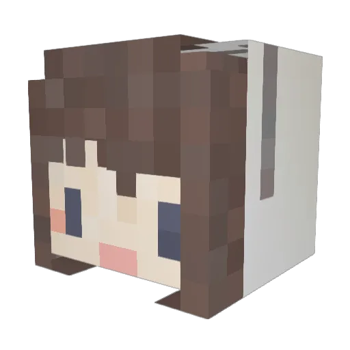 Sui_Clover Minecraft avatar head, 3D render