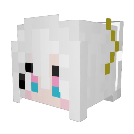 Sui_VRC Minecraft avatar head, 3D render